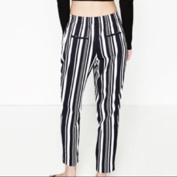 Zara Striped Drawstring Trousers Sz: XS - Picture 3 of 5